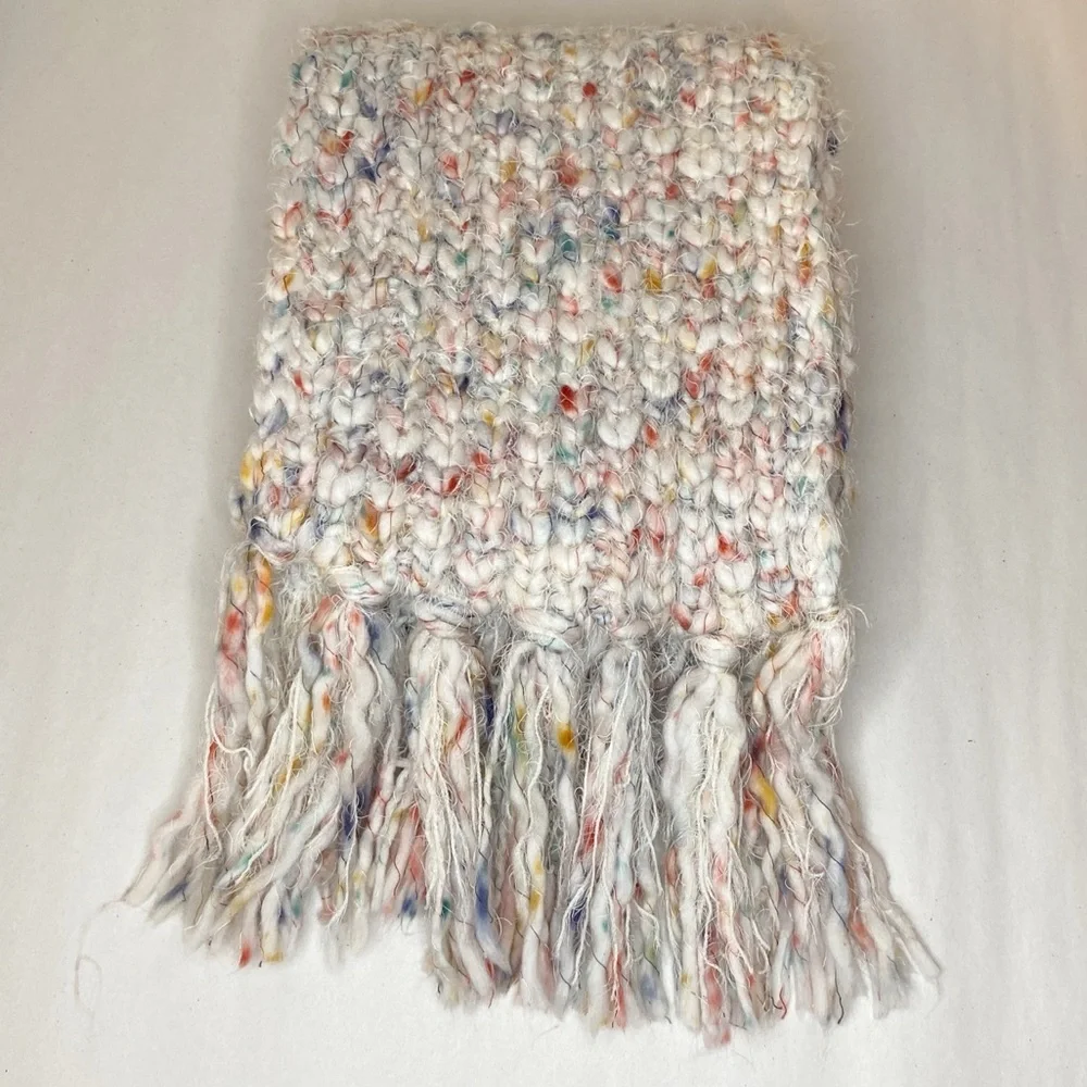 Soft Cozy Chunky Knit Classic Fringe Scarf 88”X 9”